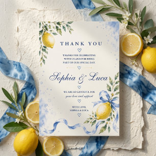 Luxury Italian Lemon Wedding Thank You Card