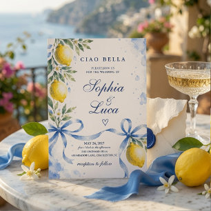 Luxury Italian Lemon Wedding]Watercolor Invitation