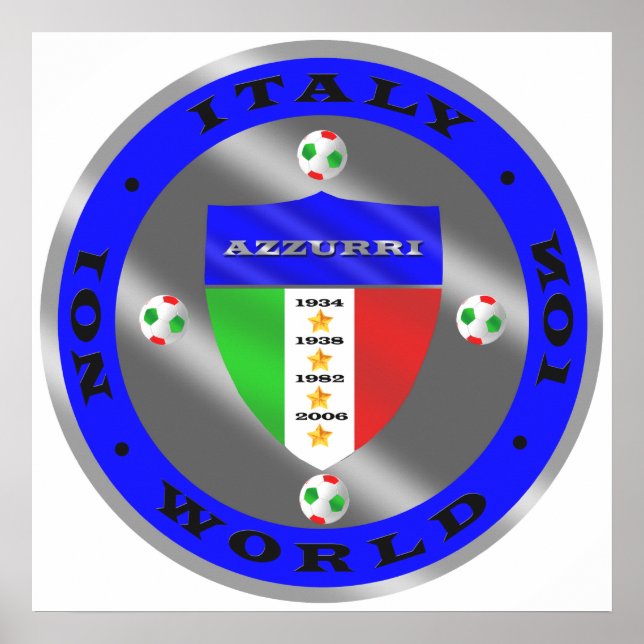 Luxury Italian Soccer world champions logo Poster (Front)