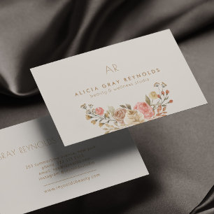 Luxury ivory gold beauty salon spa business card