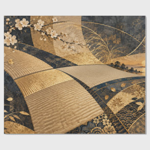 Luxury Japanese Gold Wave Wrapping Paper