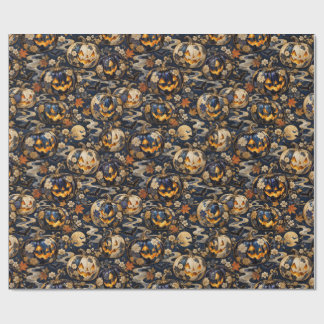 Luxury Japanese Halloween Pumpkin Wrapping Paper