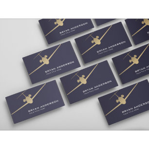 Luxury Jet Business Card – Navy & Gold