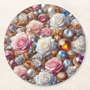 Luxury Jewellery & Rose Paper Coasters – More Shap