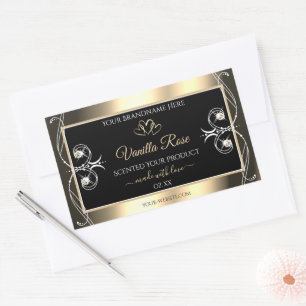 Luxury Jewels Black and Gold Decor Product Labels