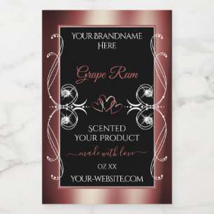 Luxury Jewels Wine Red Black Decor Product Labels