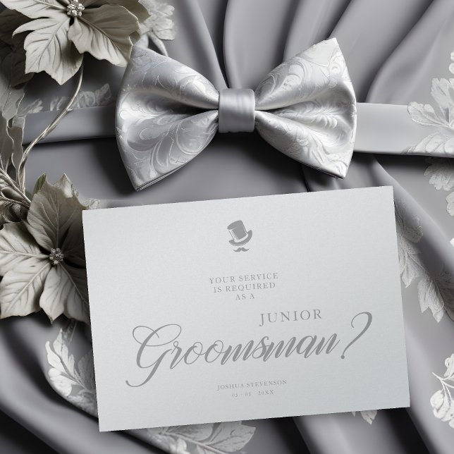 Luxury Junior Groomsman Funny Wedding Minimalist (Luxury Junior Groomsman Funny Wedding Minimalist Proposal Card.)
