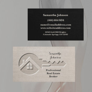 Luxury Key Black and Tan Real Estate Business Card
