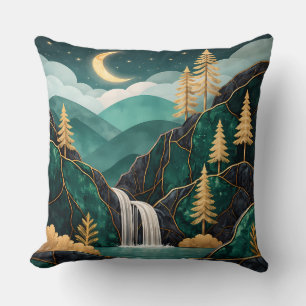 Luxury Kintsugi Mountain Waterfall Pillow 