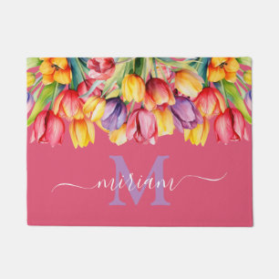 Luxury Kitchen Floor Mat: Spring Flowers Yellow Doormat
