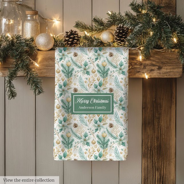 Luxury Kitchen Towel White Poinsettia Holiday (Luxury Kitchen Towel White Poinsettia Holiday)