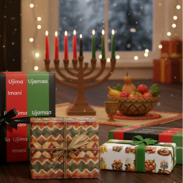 Luxury Kwanzaa Wrapping Paper Set | Nguzo Saba (Creator Uploaded)