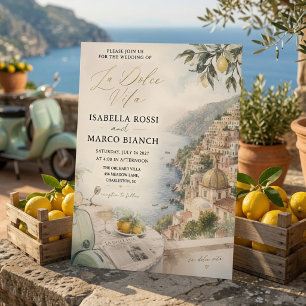 Luxury La Dolce Vita Amalfi Coast Wedding Invitation