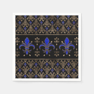 Luxury Lapils Lazuli and gold Fleur-de-lis ornamen Napkin
