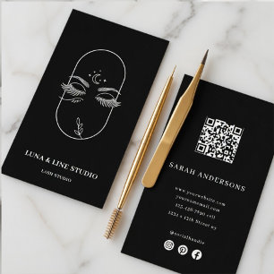 Luxury Lash Artist    Elegant Eyelash Studio QR  Business Card