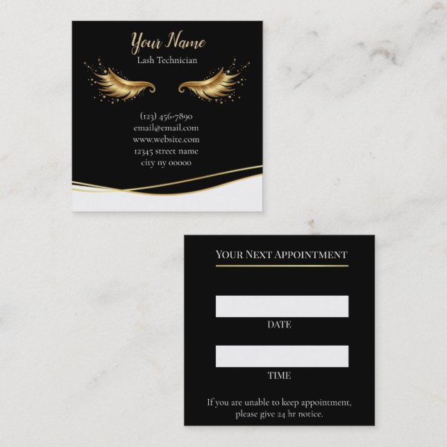 Luxury Lash Technician Appointment Card (Front/Back)