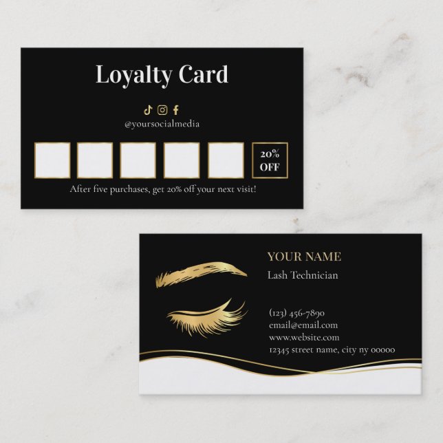 Luxury Lash Technician Loyalty Card (Front/Back)