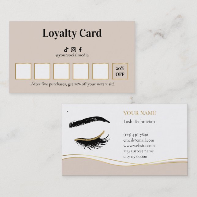 Luxury Lash Technician Loyalty Card (Front/Back)