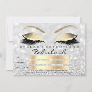 Luxury Lashes Silver Gold Makeup Certificate Gift