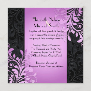 Luxury Lavender Floral Dream Damask Wedding Invitation