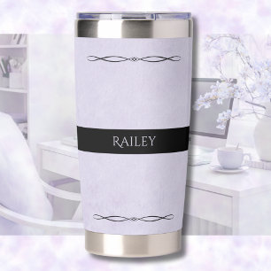 Luxury Lavender Monogram Travel Mug Insulated Tumbler