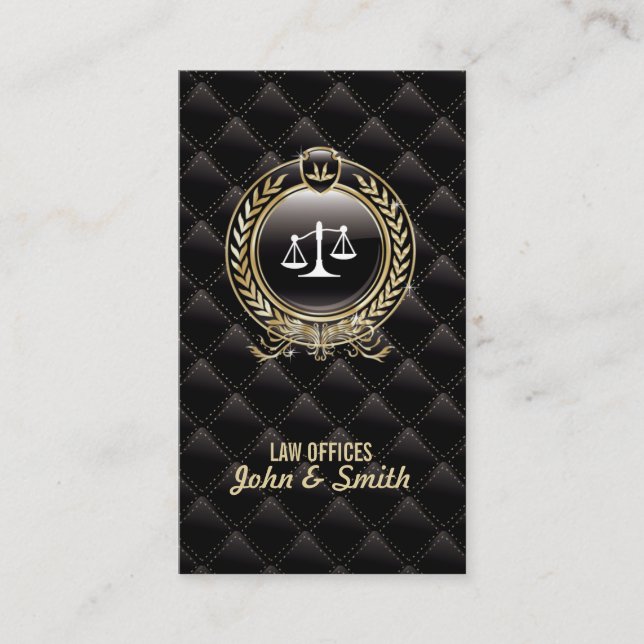 Luxury Lawyer Attorney Dark Law Office Business Card (Front)