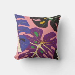 Luxury leaf art deco wallpaper. Nature background. Cushion