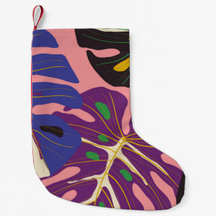 Luxury leaf art deco wallpaper. Nature background. Small Christmas Stocking