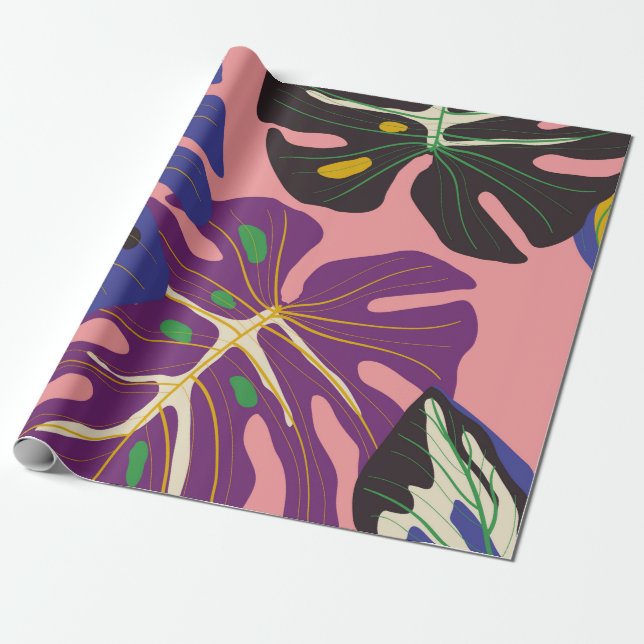 Luxury leaf art deco wallpaper. Nature background. Wrapping Paper (Unrolled)