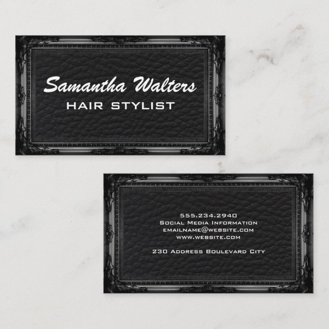 Luxury Leather | Antique Frame Business Card (Front/Back)