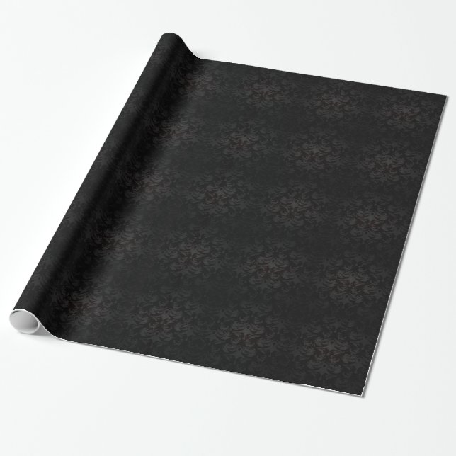 luxury leather look damask wrapping paper (Unrolled)