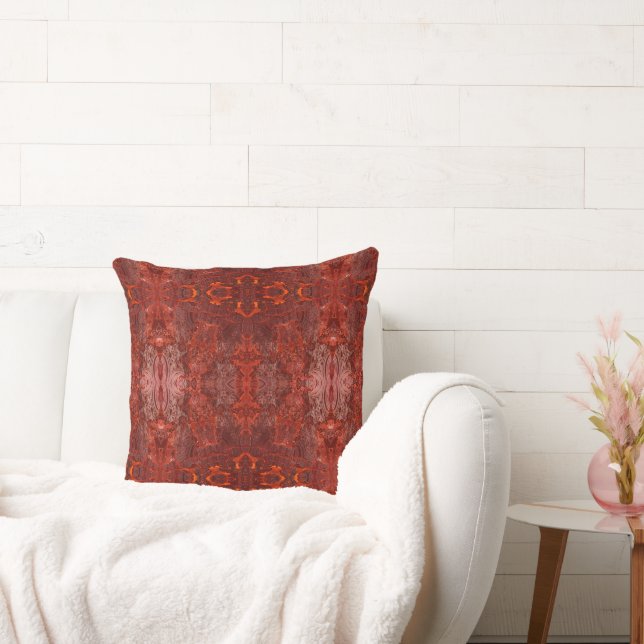 Luxury Leather Textured Golden Brown Pattern Cushion (Couch)