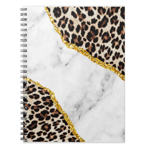 Luxury Leopard Interior Marble Stone Glitter Beach Notebook