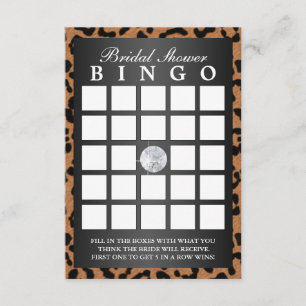 Luxury Leopard Print Bridal Shower Bingo Cards