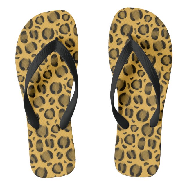 Luxury Leopard Print Flip Flops (Footbed)