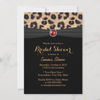 Luxury Leopard Print & Ruby Gemstone Bridal Shower