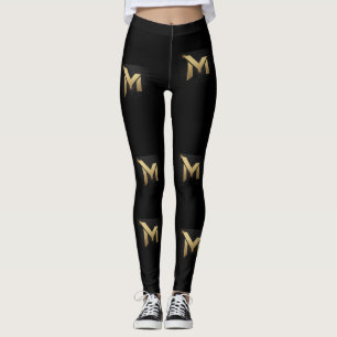 Luxury Letter Black Leggings