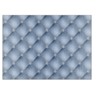 Luxury Light Blue Diamond Tufted Pattern Cutting Board