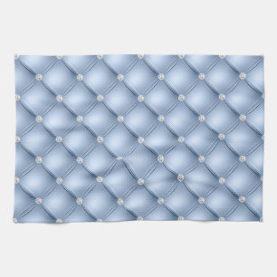 Luxury Light Blue Diamond Tufted Pattern Tea Towel