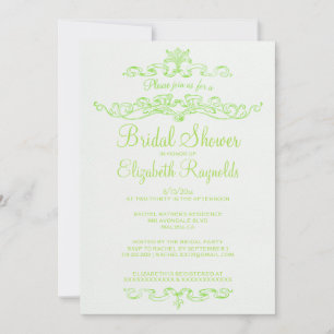 Luxury Lime Green Bridal Shower Invitations