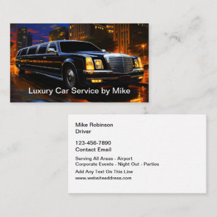 Luxury Limo Taxi Transportation Driver Business Card