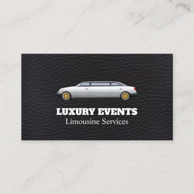 Luxury Limousine | Leather Business Card (Front)