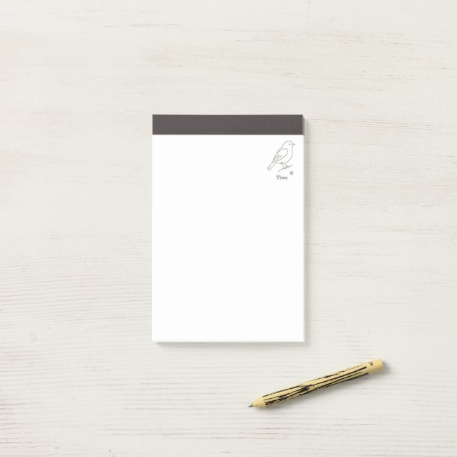 Luxury Line Art Bird Kids Personalised Name Post-it Notes (On Desk)
