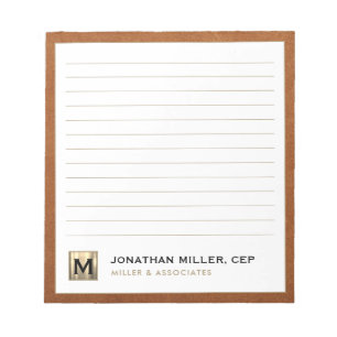 Luxury Lined Name Title Company Notepad