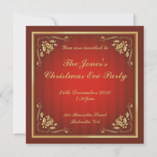 Luxury Linen Christmas Party Invites