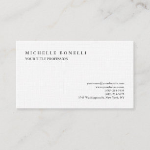 Luxury Linen Classical Plain Professional Business Card