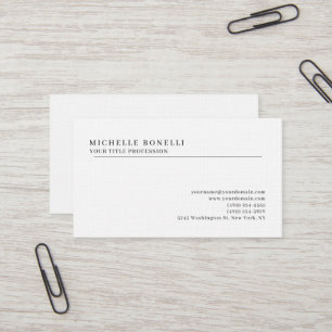 Luxury Linen Classical Plain Professional Business Card