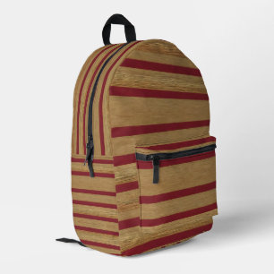 Luxury Linen Modern Burgundy Gold Collection Printed Backpack