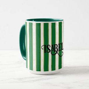Luxury Linen Modern Green Gold Texture Collection Mug