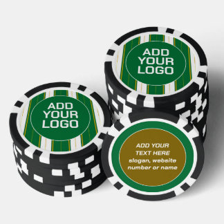 Luxury Linen Modern Green Gold Texture Collection Poker Chips